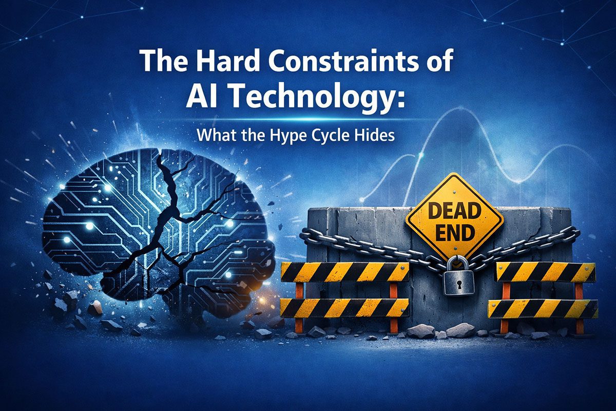 Technical diagram illustrating AI model drift, hallucination risks, and black-box opacity in enterprise systems